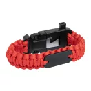Survival bracelet, 255×34×11 mm, Everestus, 20FEB7509, Nylon paracord, Rosu, Negru