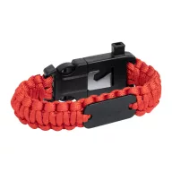   Survival bracelet, 255×34×11 mm, Everestus, 20FEB7509, Nylon paracord, Rosu, Negru