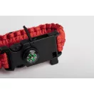 Survival bracelet, 255×34×11 mm, Everestus, 20FEB7509, Nylon paracord, Rosu, Negru