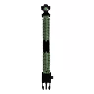   Survival bracelet, 255×34×11 mm, Everestus, 20FEB7508, Nylon paracord, Verde, Negru