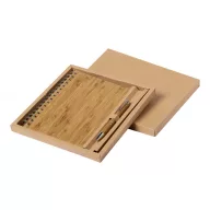   Set agenda A5 cu spirala si pix, 140×210×15 mm, Everestus, 20FEB10188, Bambus, Hartie, Natur