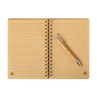   Set agenda A5 cu spirala si pix, 140×210×15 mm, Everestus, 20FEB10188, Bambus, Hartie, Natur