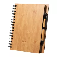   Agenda A5 cu spirala si pix, 170×215×18 mm, Everestus, 20FEB10287, Bambus, Hartie, Natur