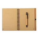 Agenda A5 cu spirala si pix, 170×215×18 mm, Everestus, 20FEB10287, Bambus, Hartie, Natur