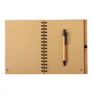   Agenda A5 cu spirala si pix, 170×215×18 mm, Everestus, 20FEB10287, Bambus, Hartie, Natur