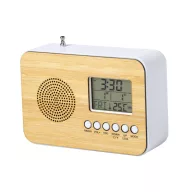   Ceas de birou cu radio, 125×85×45 mm, Everestus, 20FEB3523, Bambus, Natur