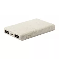   Power bank, 63×94×14 mm, Everestus, 20FEB6117, Paie de grau, ABS, Natur