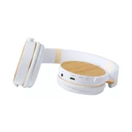   Bluetooth headphones, 175×205×90 mm, Everestus, 20FEB6357, Plastic, Bambus, Alb, Natur