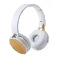   Bluetooth headphones, 175×205×90 mm, Everestus, 20FEB6357, Plastic, Bambus, Alb, Natur