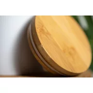 Cana 370 ml, Everestus, 20IUN0234, Alb, Ceramica, Bambus