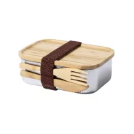   Caserola pranz, 600 ml, 164x56x115 mm, Everestus, 20SEP0116, Otel, Bambus, Natur