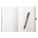 Agenda, 21MAR2092, 150x210x6 mm, 60 file, A5, Velina, Coperta cu elastic, Everestus, Hartie, Paie, Rosu, Natur