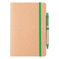   Agenda, 21MAR2091, 150x210x6 mm, 60 file, A5, Velina, Coperta cu elastic, Everestus, Hartie, Paie, Verde, Natur