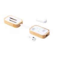   Casti audio bluetooth, 21MAR1571, 47x90x33 mm, Everestus, Bambus, Plastic, Natur, Alb