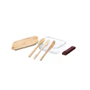 Caserola, 21MAR1217, 500 ml, 172x67x127 mm, Everestus, Sticla, Bambus, Natur, Transparent