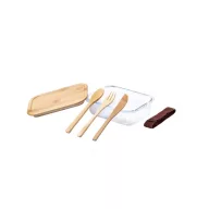   Caserola, 21MAR1217, 500 ml, 172x67x127 mm, Everestus, Sticla, Bambus, Natur, Transparent