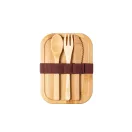 Caserola, 21MAR1217, 500 ml, 172x67x127 mm, Everestus, Sticla, Bambus, Natur, Transparent