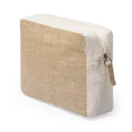   Geanta cosmetice, Everestus, 2707387, Bumbac, Iuta, 200x150x60 mm, Natur