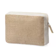   Geanta cosmetice, Everestus, 2707387, Bumbac, Iuta, 200x150x60 mm, Natur