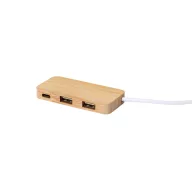 Hub usb, Everestus, 22FEB1668, 79x10x37 mm, Bambus, Natur