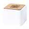 Boxa portabila bluetooth, Everestus, 22FEB1549, 65x65x52 mm, Bambus, Alb