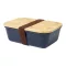 Caserola pentru pranz, Everestus, 2610E17304, 1000 ml, 200x140x70 mm, Polipropilena, Bambus, Albastru Dark