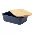 Caserola pentru pranz, Everestus, 2610E17304, 1000 ml, 200x140x70 mm, Polipropilena, Bambus, Albastru Dark