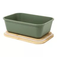   Caserola pentru pranz, Everestus, 2610E17305, 1000 ml, 200x140x70 mm, Polipropilena, Bambus, Verde