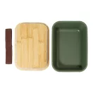 Caserola pentru pranz, Everestus, 2610E17305, 1000 ml, 200x140x70 mm, Polipropilena, Bambus, Verde