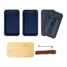 Caserola pentru alimente, 700 ml, Everestus, 2601E15289, 180x106x96 mm, Polipropilena, Bambus, Albastru inchis