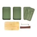 Caserola pentru alimente, 700 ml, Everestus, 2601E15290, 180x106x96 mm, Polipropilena, Bambus, Verde