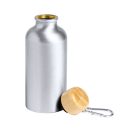 Sticla de apa sport, Everestus, 18SEP3095, 400 ml,  Ø66x175 mm, Aluminiu, Bambus, Argintiu