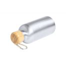 Sticla de apa sport, Everestus, 18SEP3095, 400 ml,  Ø66x175 mm, Aluminiu, Bambus, Argintiu