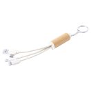 Cablu usb de incarcare cu breloc, Everestus, 18SEP2519,  Ø18x135 mm, Paie, Plastic, Natur