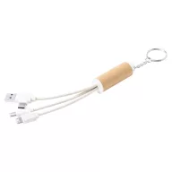  Cablu usb de incarcare cu breloc, Everestus, 18SEP2519,  Ø18x135 mm, Paie, Plastic, Natur