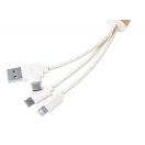 Cablu usb de incarcare cu breloc, Everestus, 18SEP2519,  Ø18x135 mm, Paie, Plastic, Natur