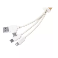  Cablu usb de incarcare cu breloc, Everestus, 18SEP2519,  Ø18x135 mm, Paie, Plastic, Natur
