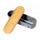 Penar cu rigla si suport de telefon, Everestus, 42FEB230819, 198x63x56 mm, Bambus, Pasla, Gri, Natur