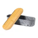 Penar cu rigla si suport de telefon, Everestus, 42FEB230819, 198x63x56 mm, Bambus, Pasla, Gri, Natur