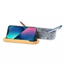 Penar cu rigla si suport de telefon, Everestus, 42FEB230819, 198x63x56 mm, Bambus, Pasla, Gri, Natur