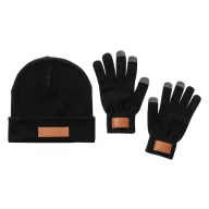   Set caciula si manusi, Everestus, 42FEB230240, universala, Unisex, Acril, Poliuretan, Negru