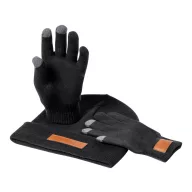   Set caciula si manusi, Everestus, 42FEB230240, universala, Unisex, Acril, Poliuretan, Negru