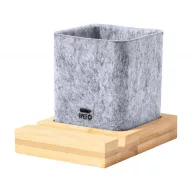   Suport de pixuri si de telefon, Everestus, 42FEB230818, 117x92x85 mm, Bambus, Pasla, Natur, Gri