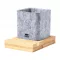 Suport de pixuri si de telefon, Everestus, 42FEB230818, 117x92x85 mm, Bambus, Pasla, Natur, Gri