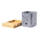 Suport de pixuri si de telefon, Everestus, 42FEB230818, 117x92x85 mm, Bambus, Pasla, Natur, Gri
