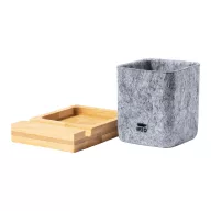   Suport de pixuri si de telefon, Everestus, 42FEB230818, 117x92x85 mm, Bambus, Pasla, Natur, Gri