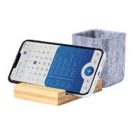   Suport de pixuri si de telefon, Everestus, 42FEB230818, 117x92x85 mm, Bambus, Pasla, Natur, Gri