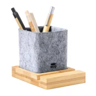   Suport de pixuri si de telefon, Everestus, 42FEB230818, 117x92x85 mm, Bambus, Pasla, Natur, Gri