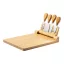 Set tocator si 4 cutite branzeturi, Everestus, 42FEB232030, 300x40x214 mm, Bambus, Otel, Natur