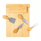 Set tocator si 4 cutite branzeturi, Everestus, 42FEB232030, 300x40x214 mm, Bambus, Otel, Natur